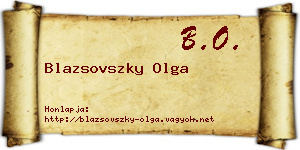 Blazsovszky Olga névjegykártya