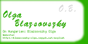 olga blazsovszky business card